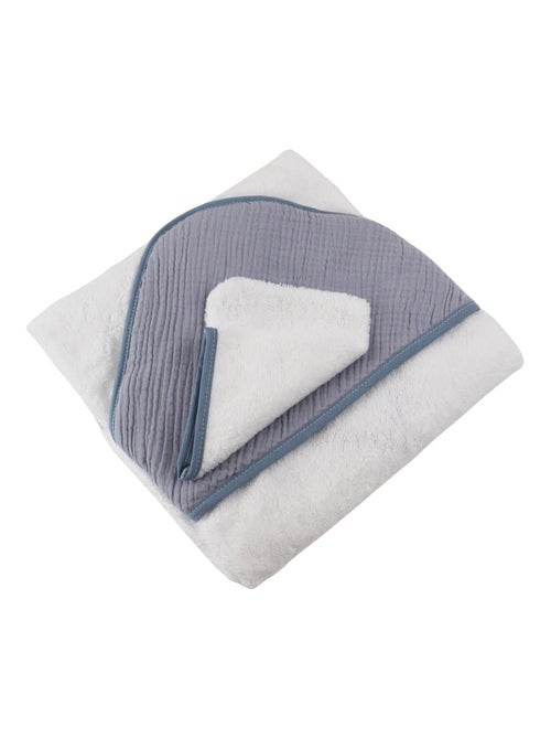 Cape de bain et gant en gaze de coton GAZOO - Kiabi