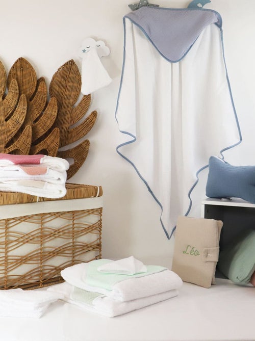 Cape de bain et gant en gaze de coton GAZOO - Kiabi