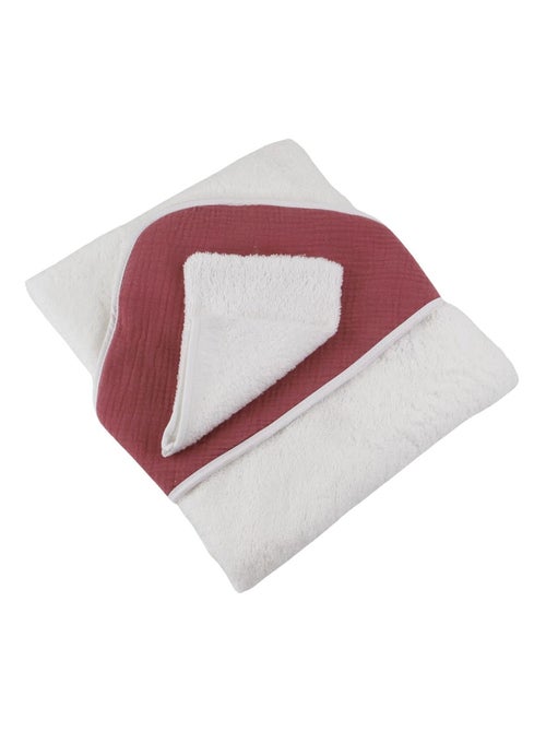 Cape de bain et gant en gaze de coton GAZOU - Kiabi