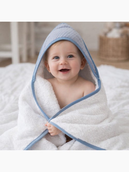 Cape de bain et gant en gaze de coton GAZOU - Kiabi