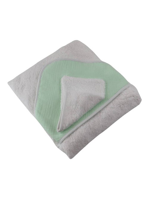 Cape de bain et gant en gaze de coton GAZOU - Kiabi