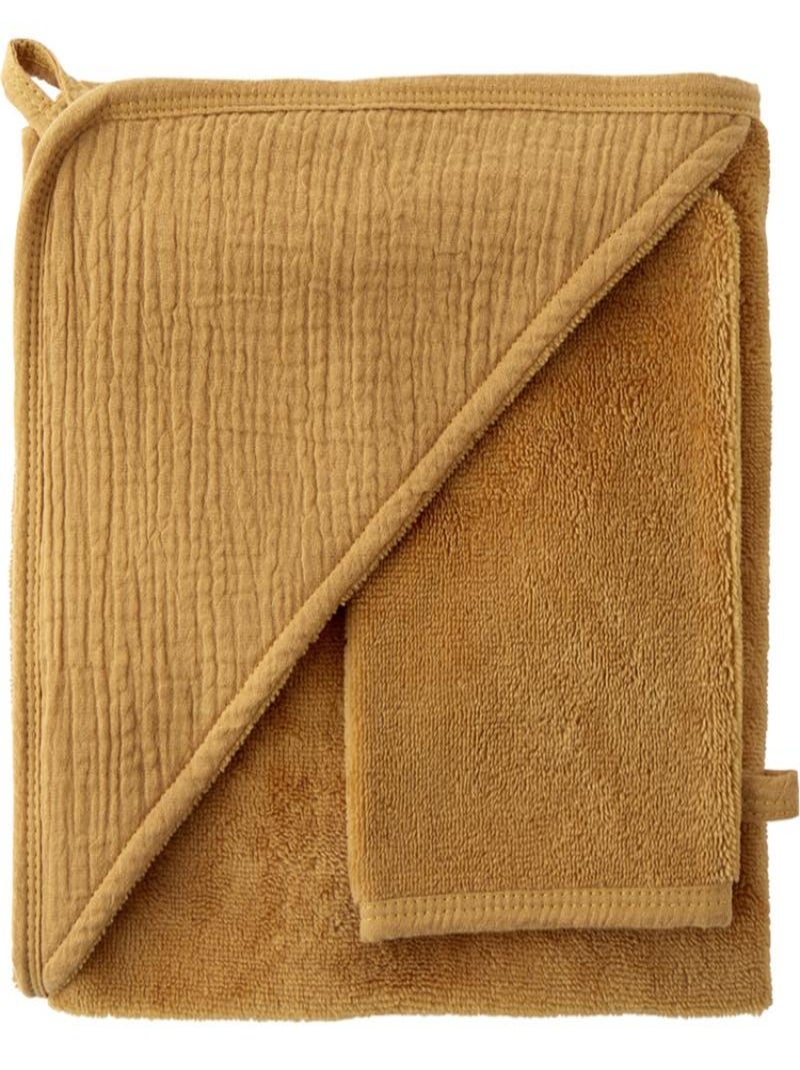 Cape de bain + gant bambou noisette (70 x 70 cm) Marron - Kiabi