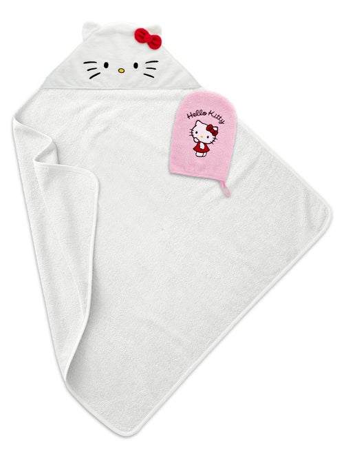 Cape de bain + Gant brodés - Hello Kitty - Serviette éponge - 100% coton - Bébé & Enfant - Kiabi