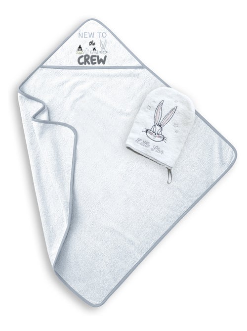 Cape de bain + Gant Brodés - LOONEY TUNES - Serviette éponge - 100% coton - Bébé & Enfant - Kiabi