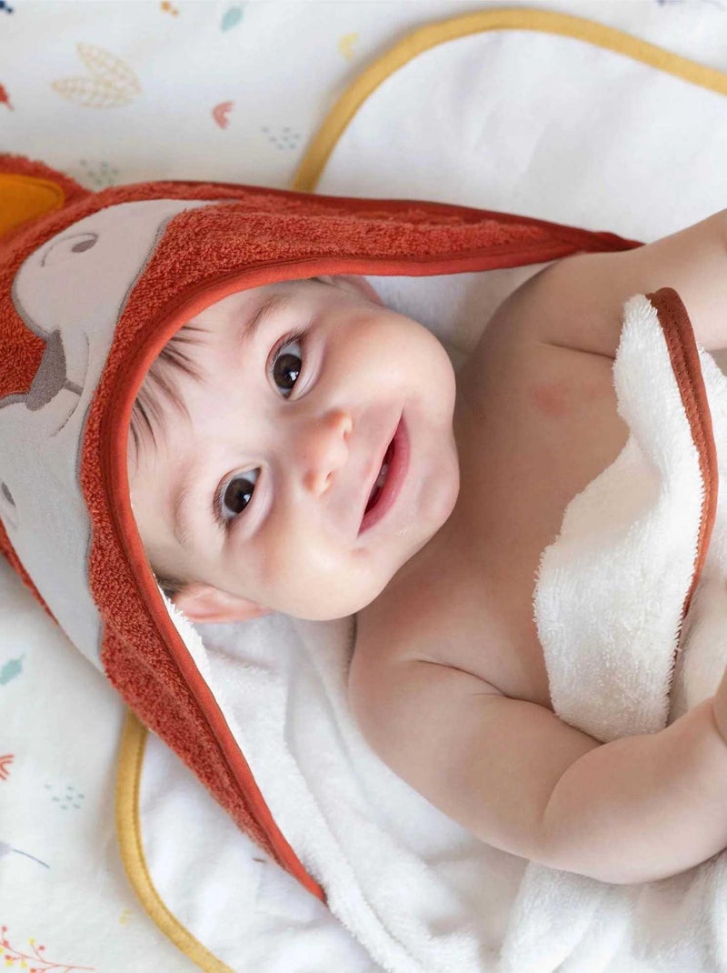 Cape de bain + gant Cache-cache en forêt (70 x 70 cm) Blanc - Kiabi