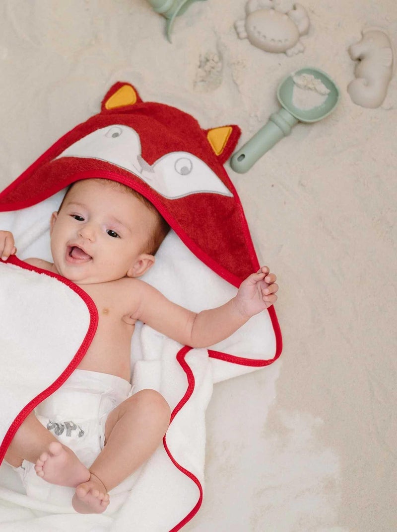 Cape de bain + gant Cache-cache en forêt (70 x 70 cm) Blanc - Kiabi