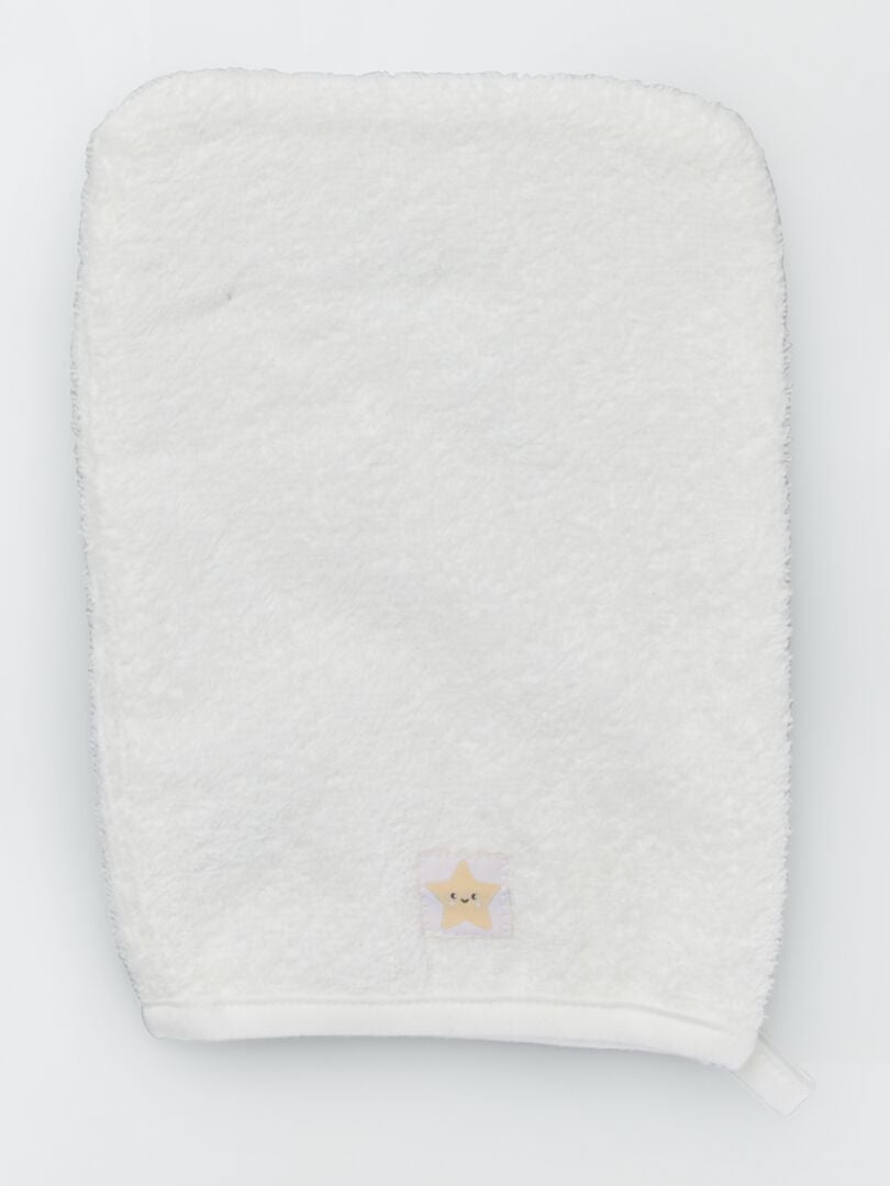 Cape de bain + gant de toilette en éponge Blanc - Kiabi