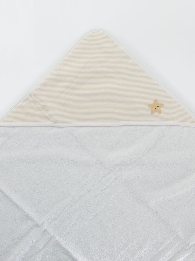 Cape de bain + gant de toilette en éponge Blanc - Kiabi