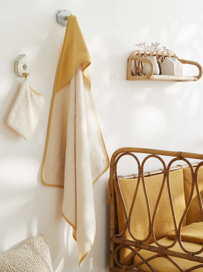 Cape de bain + gant de toilette jaune - Kiabi