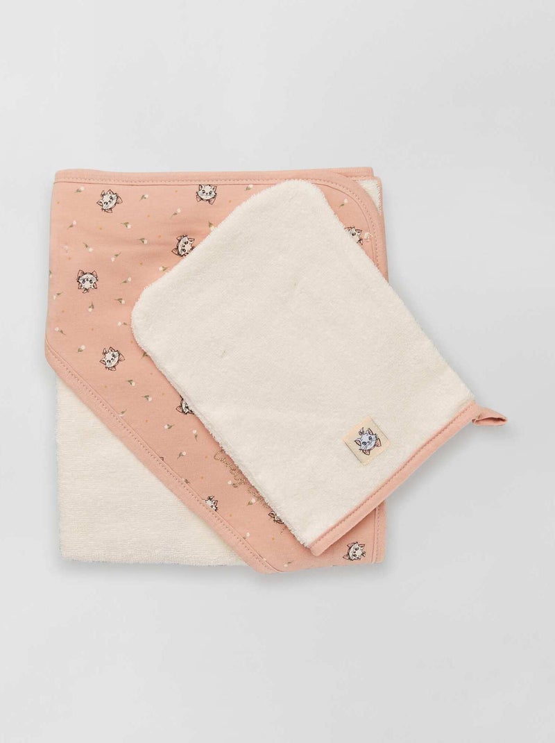 Cape de bain + gant de toilette ROSE - Kiabi