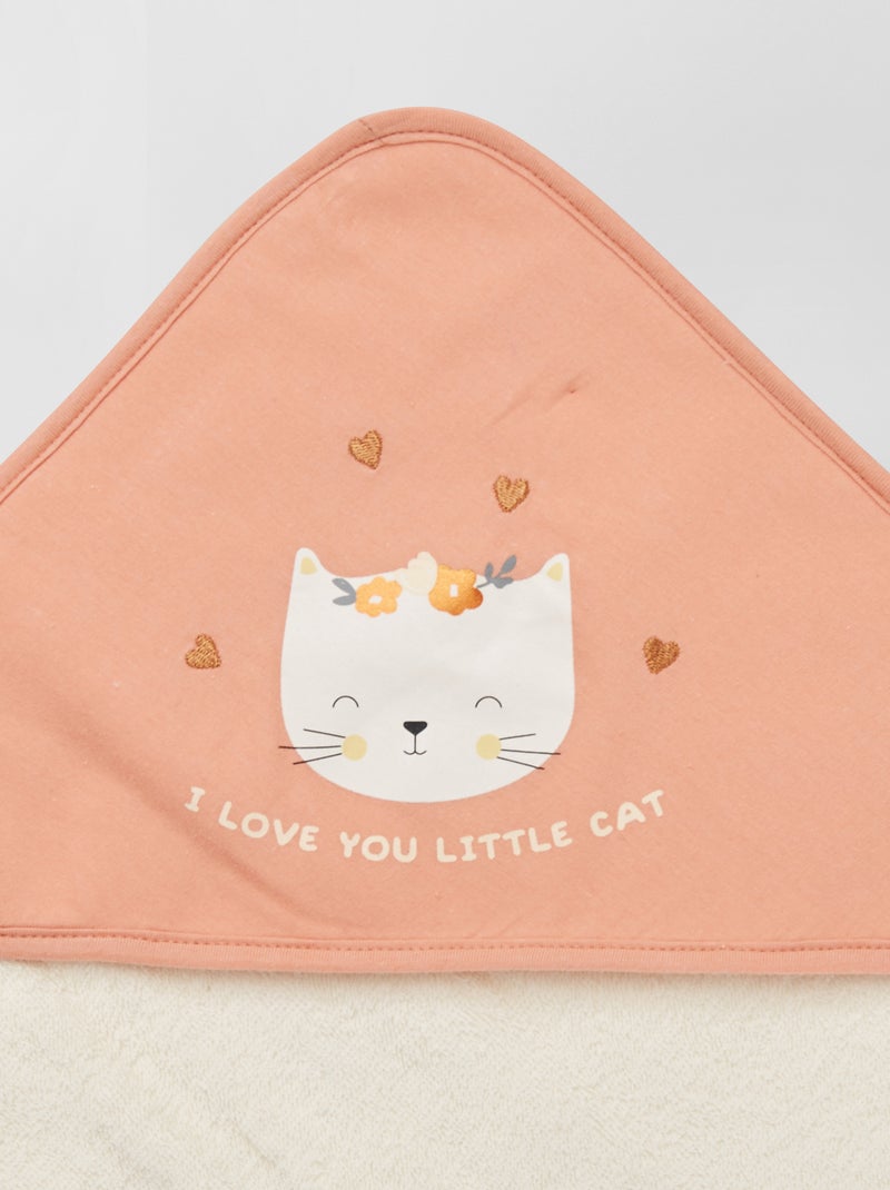 Cape de bain + gant de toilette rose - Kiabi