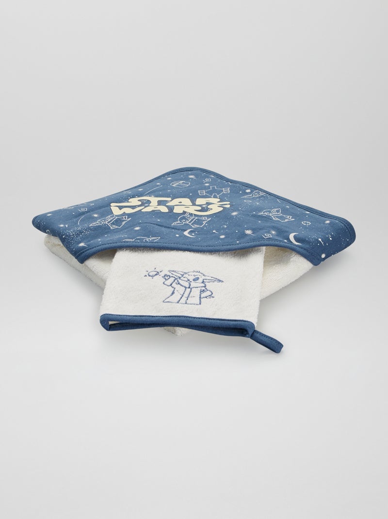 Cape de bain + gant de toilette 'Star Wars' Bleu/blanc - Kiabi