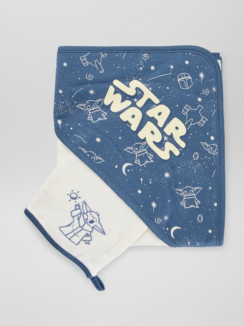 Cape de bain + gant de toilette 'Star Wars' Bleu/blanc - Kiabi