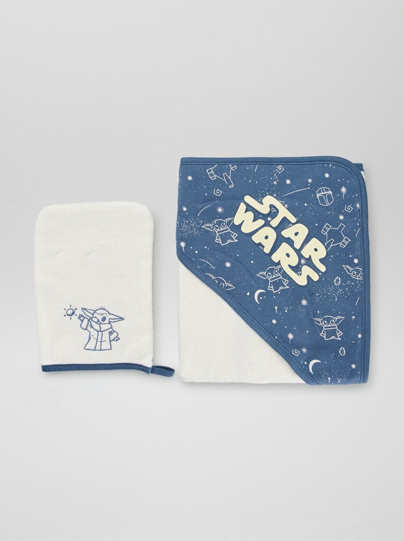 Cape de bain + gant de toilette 'Star Wars' Bleu/blanc - Kiabi