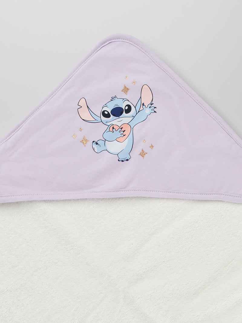 Cape de bain + gant de toilette 'Stitch' Violet - Kiabi