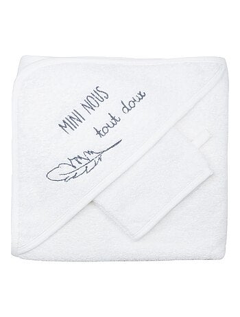 Cape de bain + gant Mini nous tout doux (70 x 70 cm)