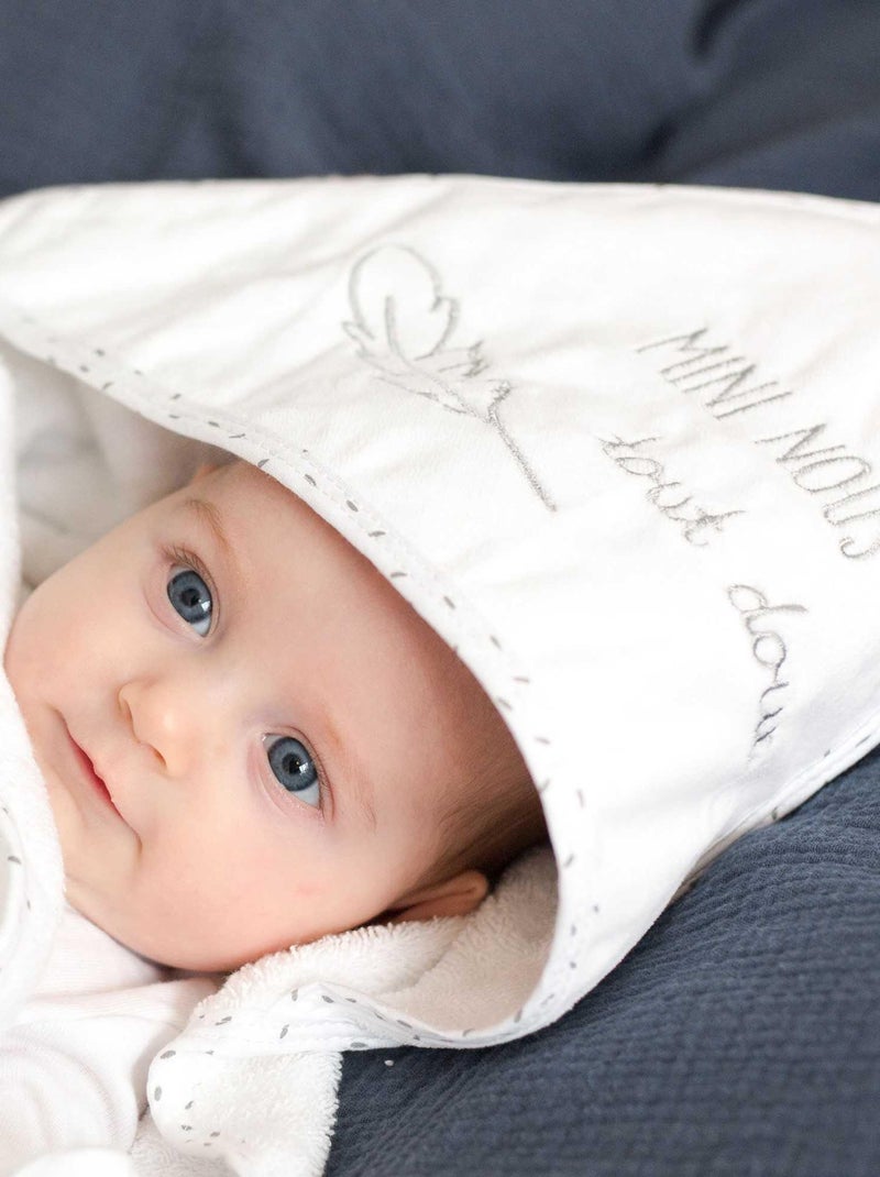 Cape de bain + gant Mini nous tout doux (70 x 70 cm) Blanc - Kiabi