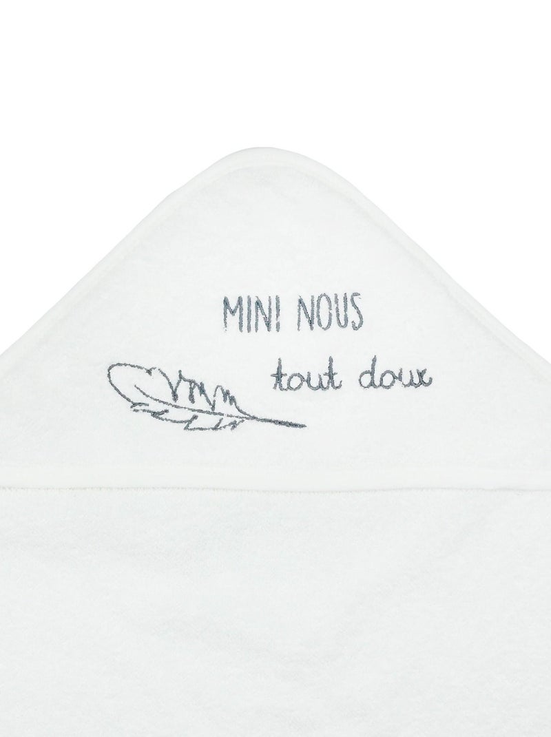 Cape de bain + gant Mini nous tout doux (70 x 70 cm) Blanc - Kiabi