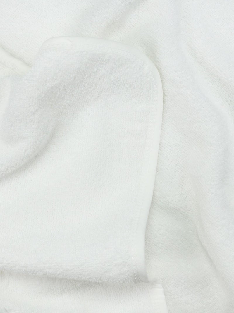 Cape de bain + gant Mini nous tout doux (70 x 70 cm) Blanc - Kiabi