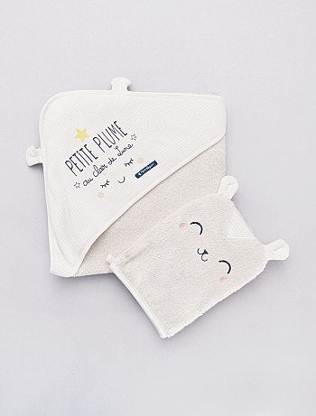 Cape de bain + gant 'Petit Béguin'