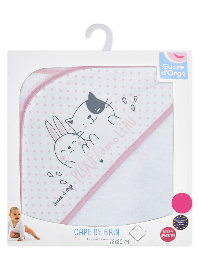 CAPE DE BAIN HARMONIE EPONGE Rose - Kiabi