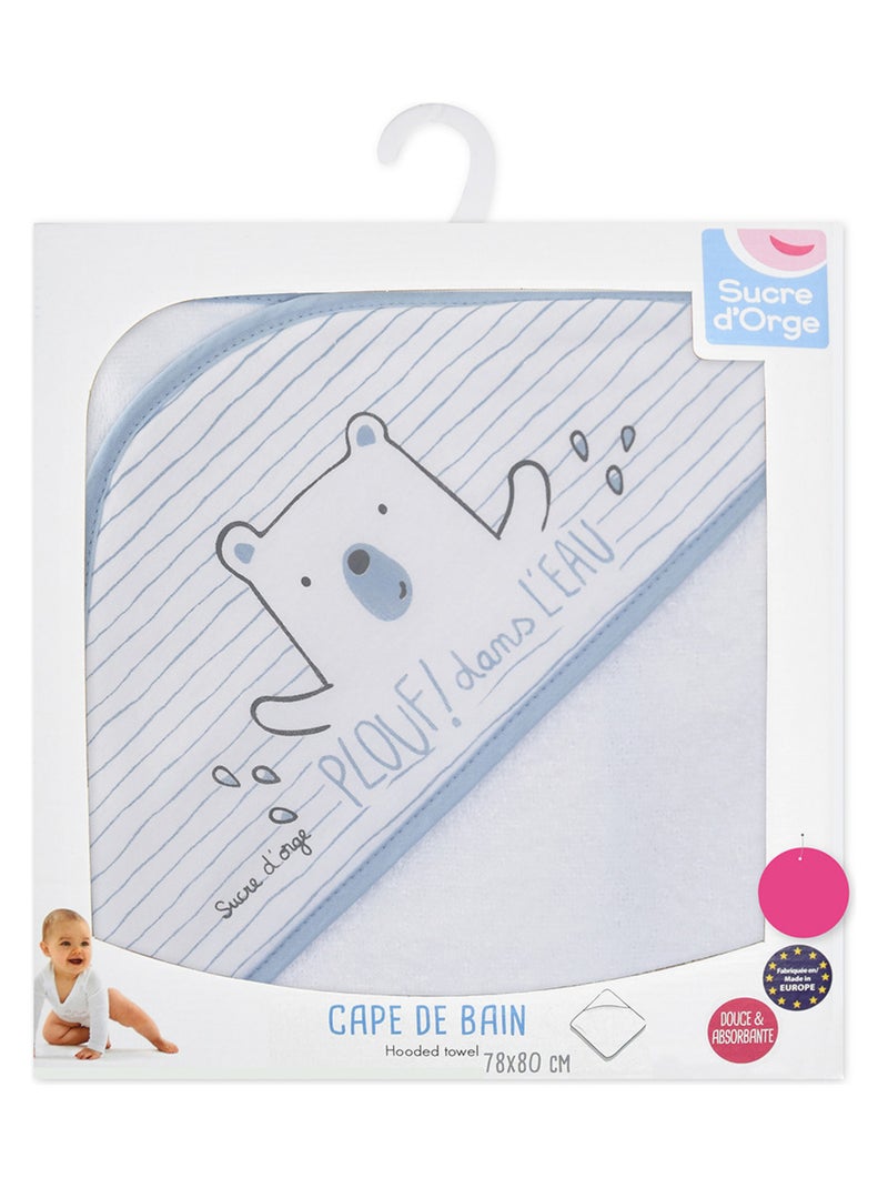 CAPE DE BAIN HENRIK EPONGE Bleu - Kiabi