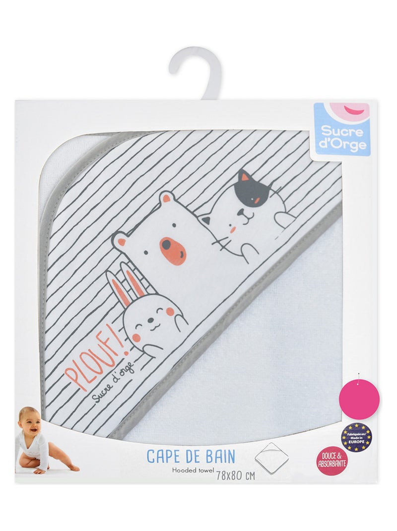 CAPE DE BAIN HUGUES EPONGE Gris - Kiabi
