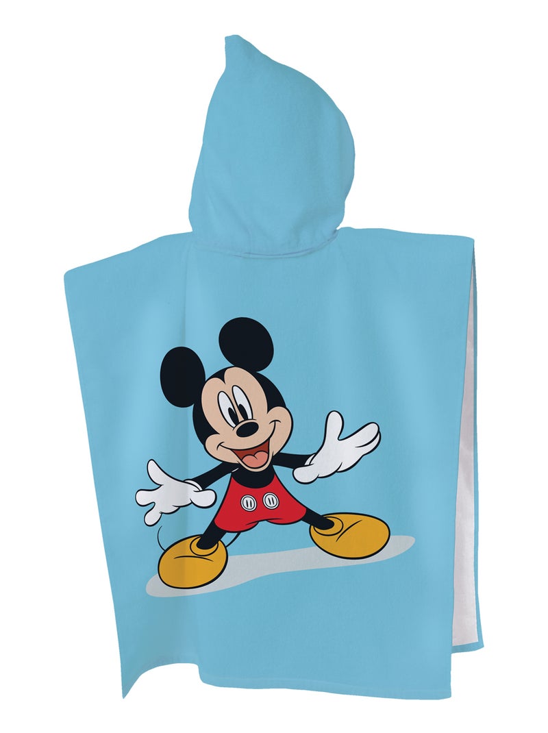 Cape de bain imprimée 100% coton, DISNEY HOME MICKEY BLUE Bleu - Kiabi