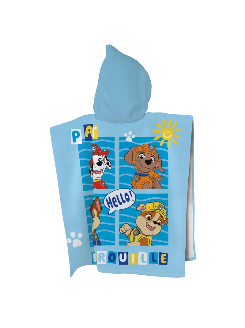 Cape de bain imprimée 100% coton, PAT PATROUILLE ENJOY Bleu - Kiabi