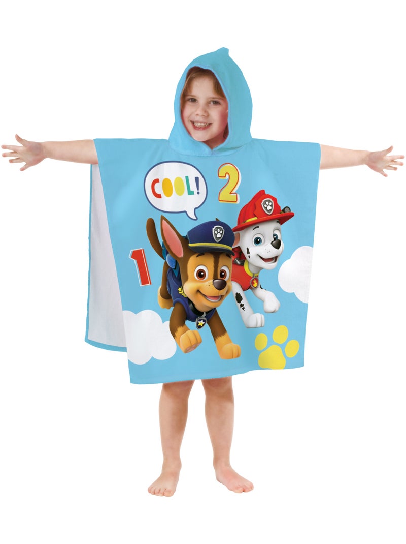 Cape de bain imprimée 100% coton, PAT PATROUILLE SUNSHINE Bleu ciel - Kiabi