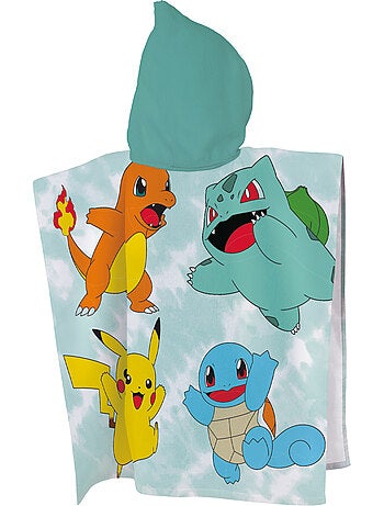 Cape de bain imprimée 100% coton, pokemon green