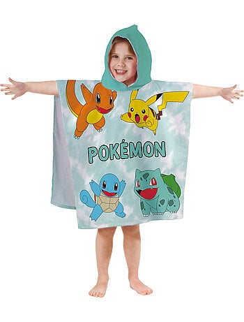 Cape de bain imprimée 100% coton, pokemon green