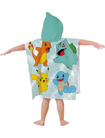 Cape de bain imprimée 100% coton, pokemon green