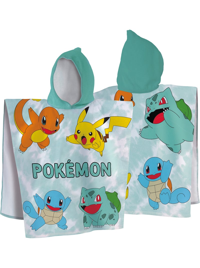Cape de bain imprimée 100% coton, pokemon green Vert - Kiabi