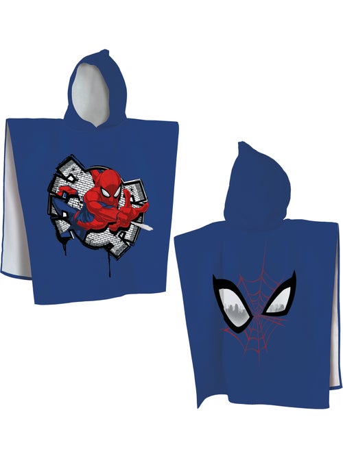 Cape de bain imprimée 100% coton, spiderman hero eyes - Kiabi