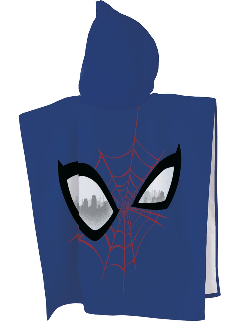 Cape de bain imprimée 100% coton, spiderman hero eyes Bleu - Kiabi