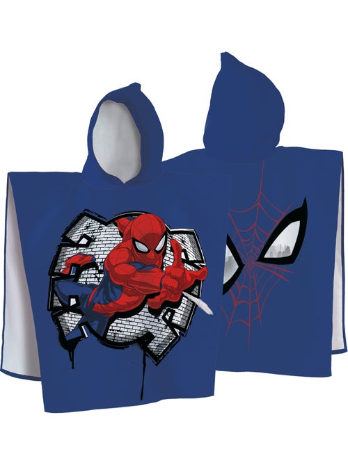 Cape de bain imprimée 100% coton, spiderman hero eyes - Kiabi
