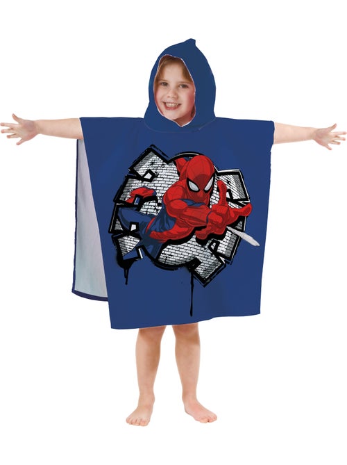 Cape de bain imprimée 100% coton, spiderman hero eyes - Kiabi