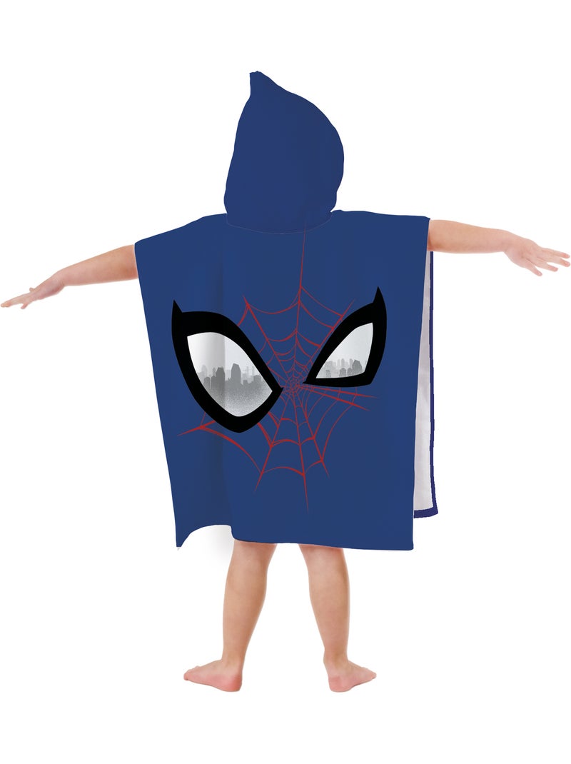 Cape de bain imprimée 100% coton, spiderman hero eyes Bleu - Kiabi