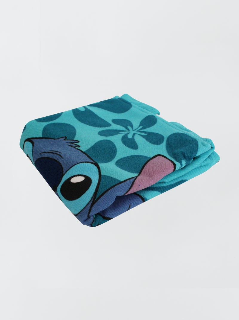 Cape de bain imprimée 'Stitch' bleu - Kiabi
