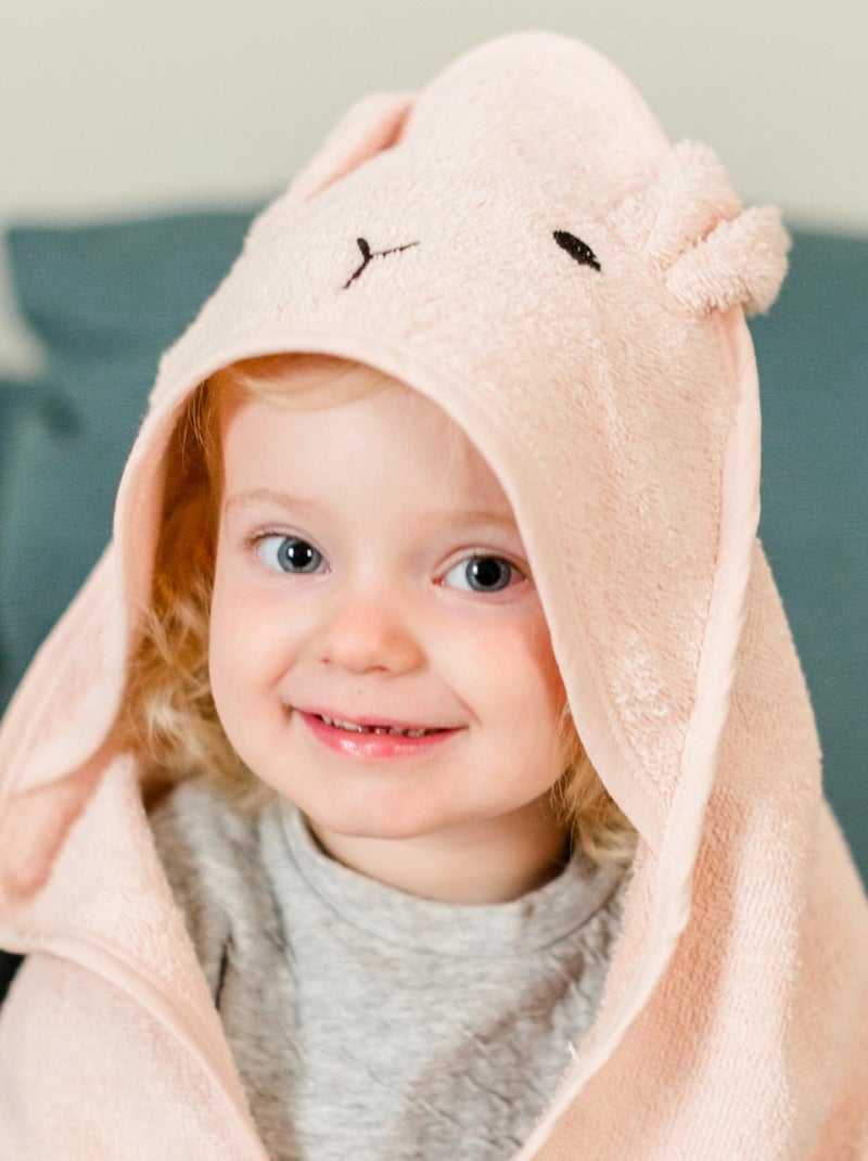 Cape de bain lapin en coton Rose - Kiabi