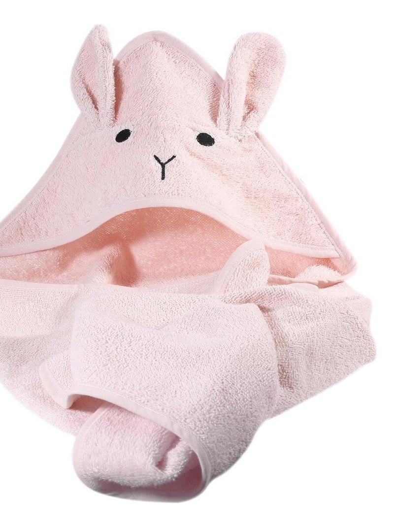 Cape de bain lapin en coton Rose - Kiabi