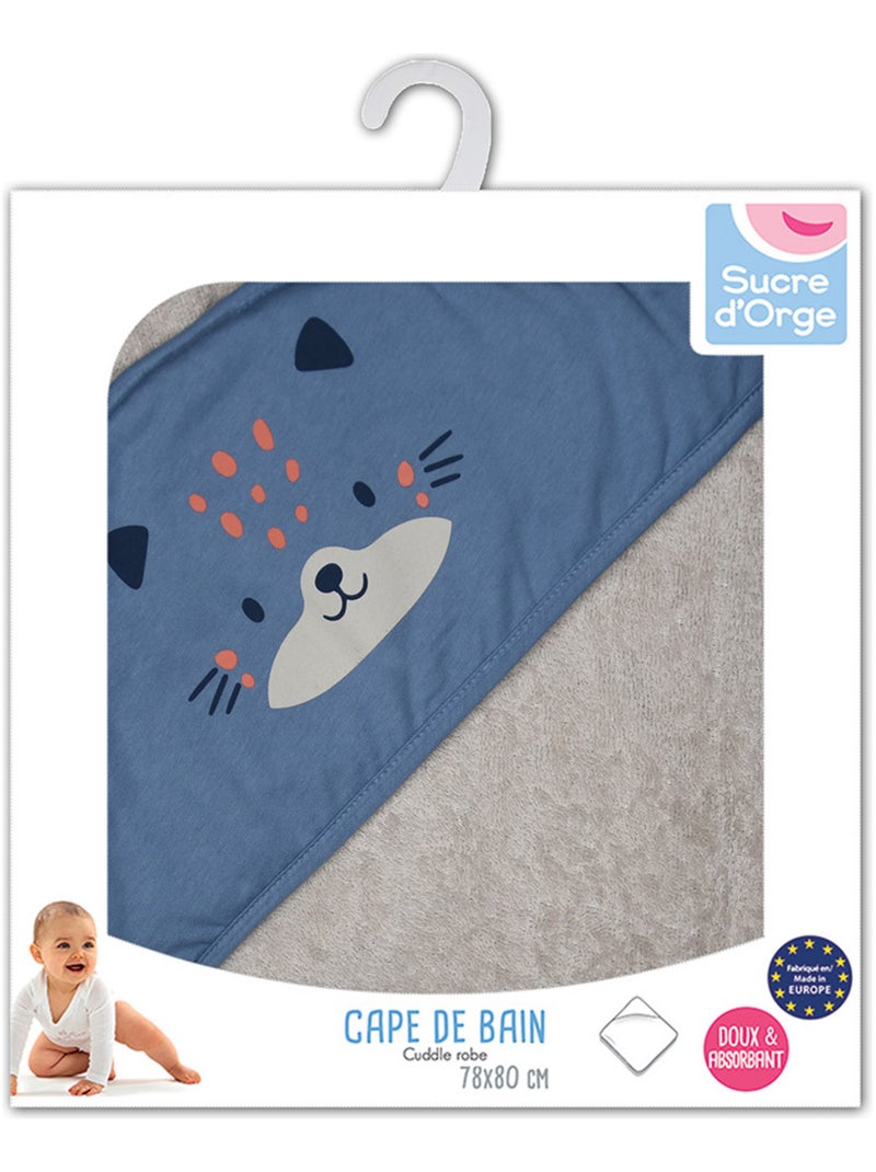 CAPE DE BAIN LEONTEL EPONGE Bleu - Kiabi