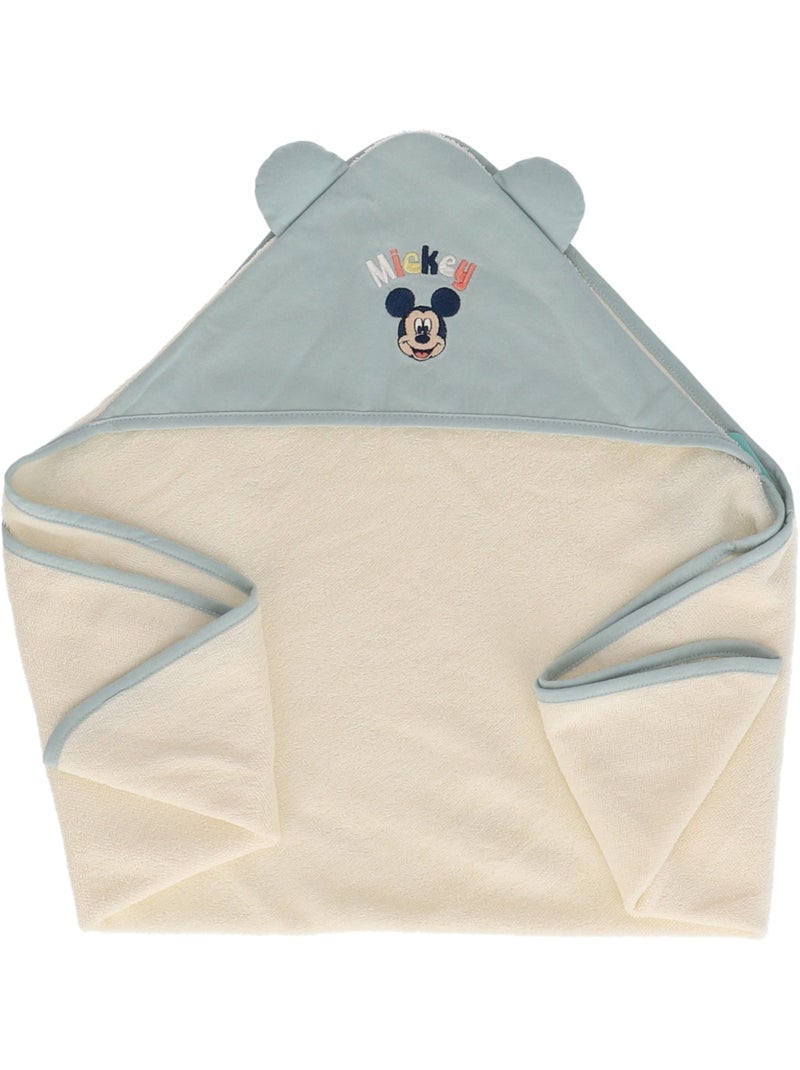 Cape de bain Mickey - 80% coton 20% Polyester Vert - Kiabi