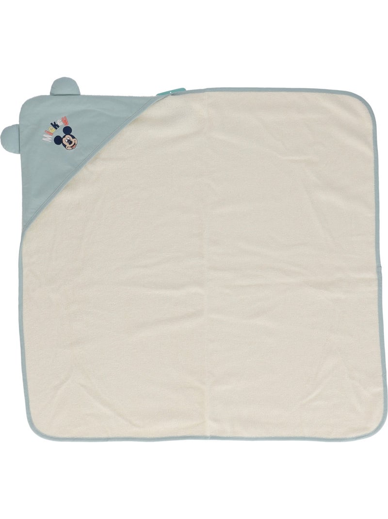 Cape de bain Mickey - 80% coton 20% Polyester Vert - Kiabi