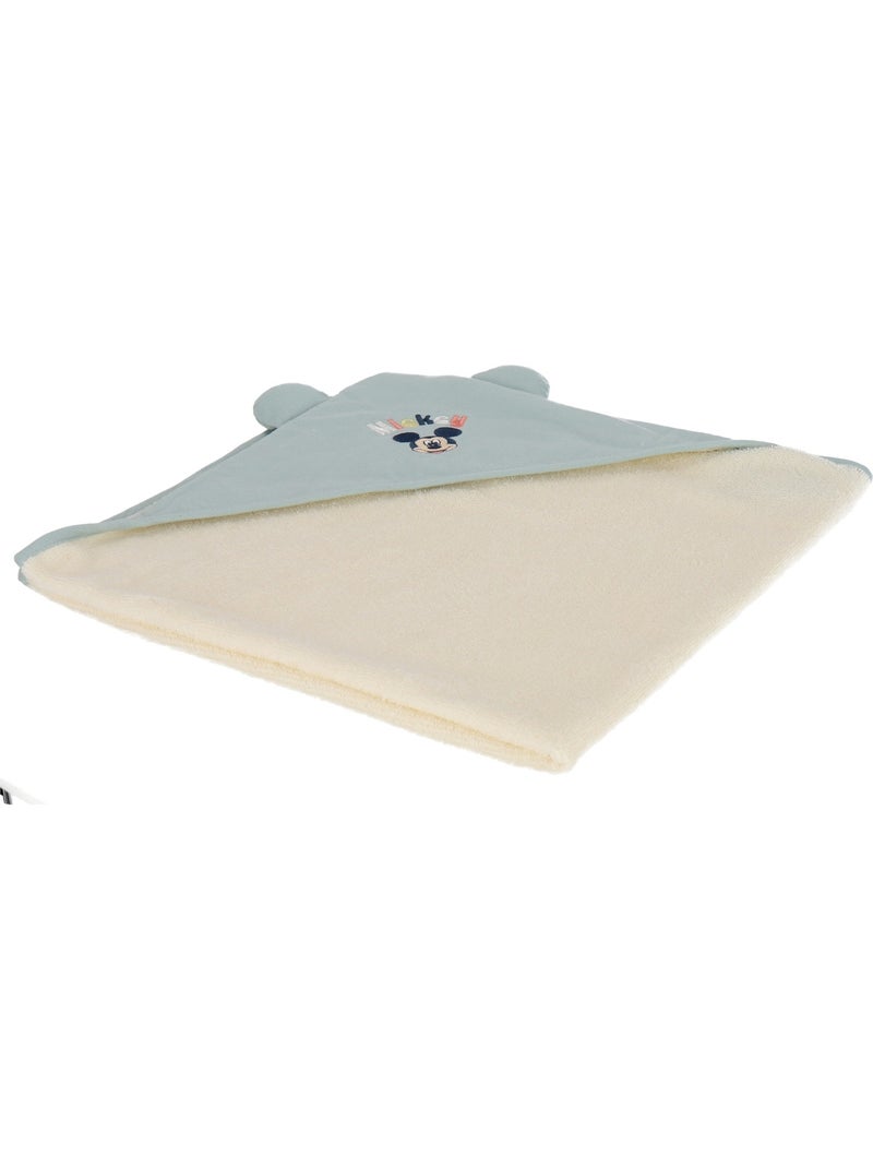 Cape de bain Mickey - 80% coton 20% Polyester Vert - Kiabi