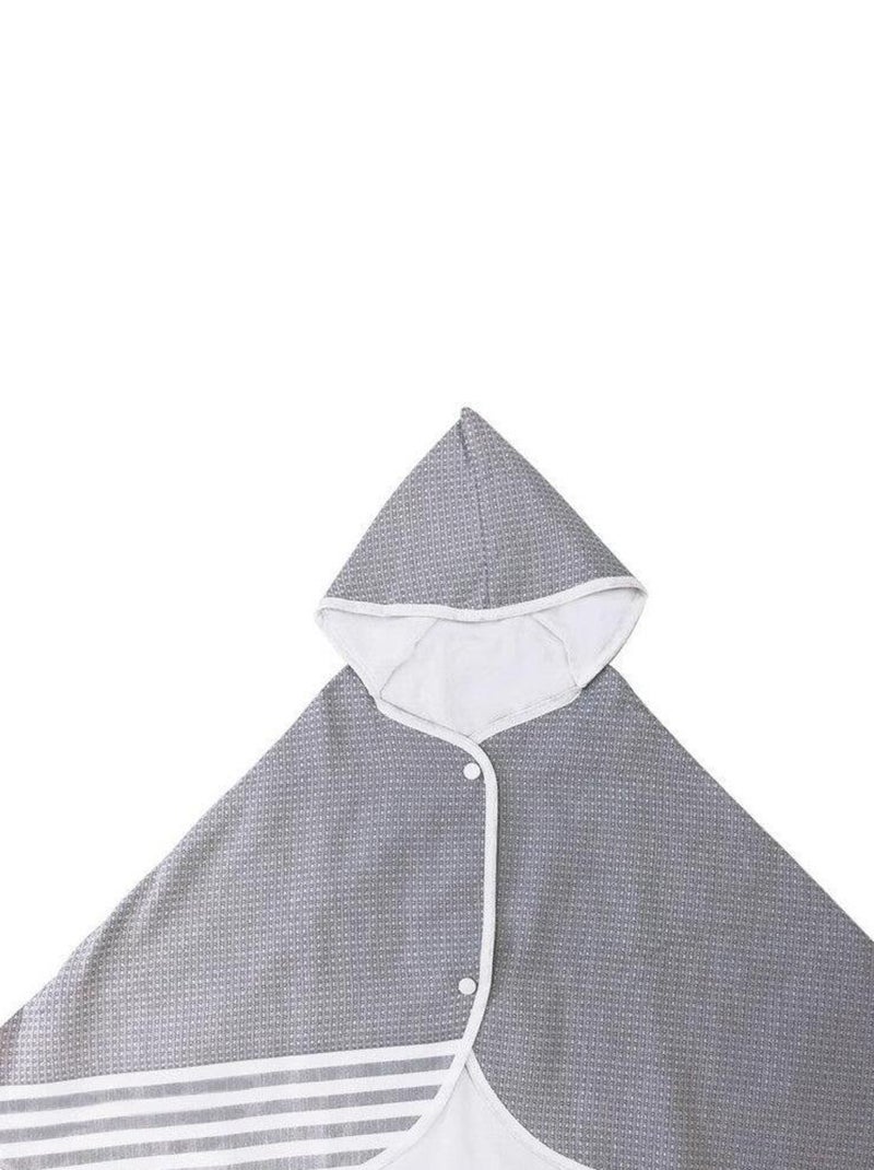 Cape de bain plage en fouta à capuche Lilou Miaka - grise Gris - Kiabi