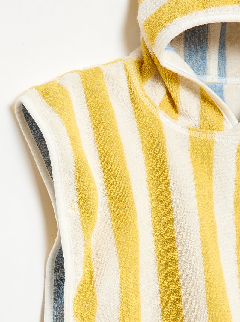 Cape de bain réversible en éponge Jaune - Kiabi