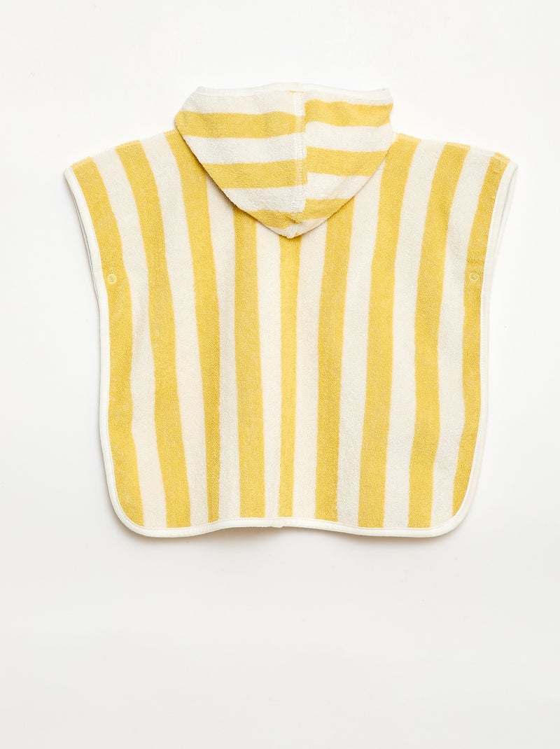 Cape de bain réversible en éponge Jaune - Kiabi