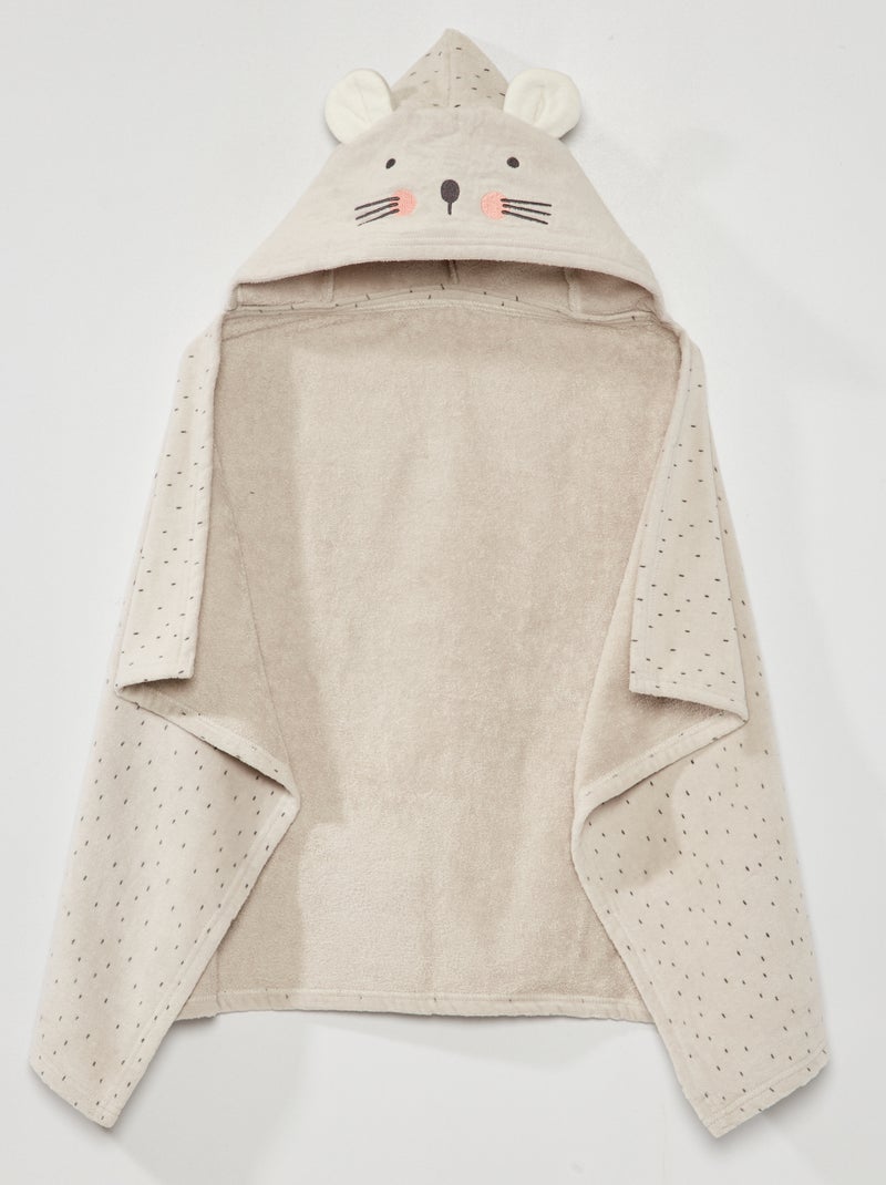 Cape de bain 'souris' en éponge Gris/beige - Kiabi